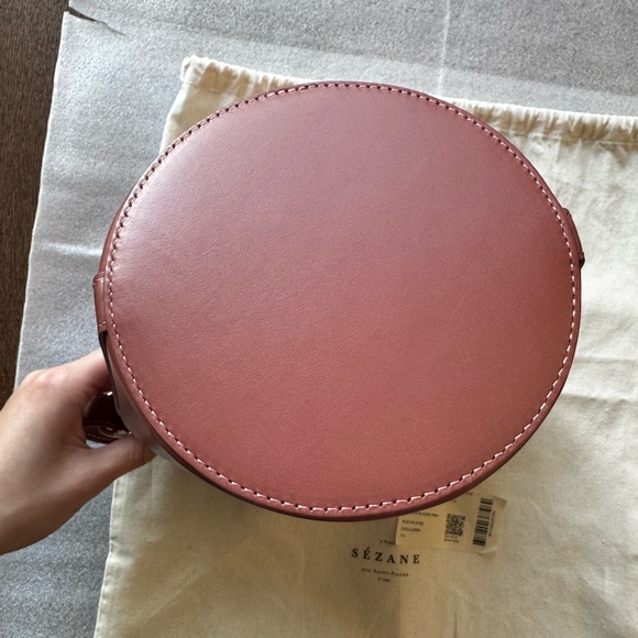 *NWT* Sézane Mini Farrow Bag Rosewood in Bovine Leather - Picture 8 of 13